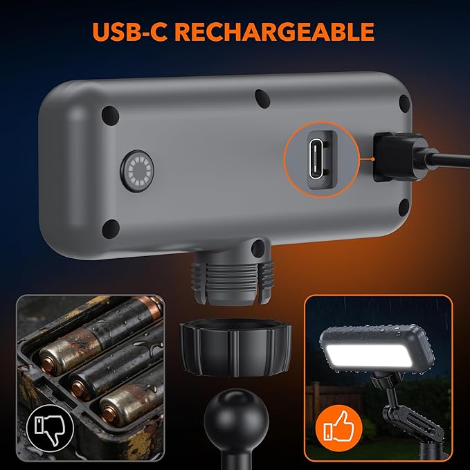 Grill Light for Outdoor Grill, 360° BBQ Light for Blackstone & Weber, Griddle & Grill Accessories, Rechargeable LED Light for Outdoor, BBQ Grilling Gift for Men Father Husband Birthday