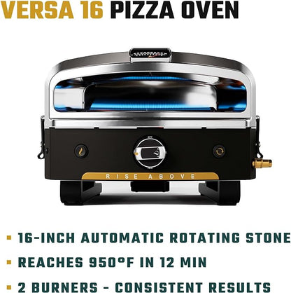 Halo Versa 16 Propane Gas Outdoor Pizza Oven with Rotating Cooking Stone | Portable Appliance for all Outdoor Kitchens | Oven Cover Included