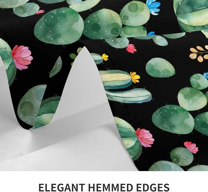 Rectangle Table Cloth,green watercolor cactus succulents Tablecloths Stain Resistance Water Repellent Washable Table Cover Decor for Home Kitchen Dining Party Patio Indoor and Outdoor 60"x 84"