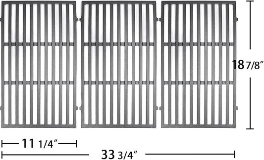 Hongso 18 7/8 inch Cast Iron Grill Grates for Weber Genesis II 400 Series E410 S410 SE410 E415 S415 E435 S435, II LX E440 S440, Genesis 2 GS4 Gas Grill Models, Replacement Parts for 66097 66089