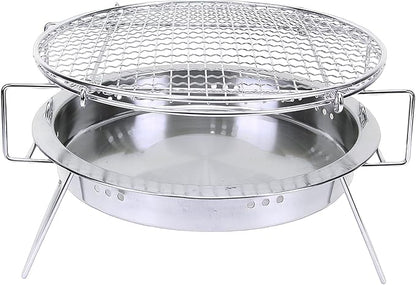 Charcoal Grill, Stainless Steel Portable Compact Design for Camping Picnic Outdoor BBQ Cooking