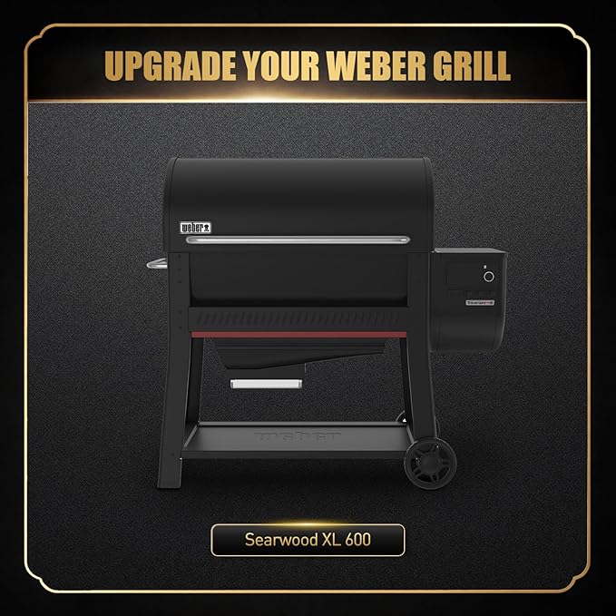 QuliMetal Foldable Front Shelf for Weber Searwood XL 600, 34.80" Grill Front Table, BBQ Prep Shelf Accessory, Quality Steel Front Shelf