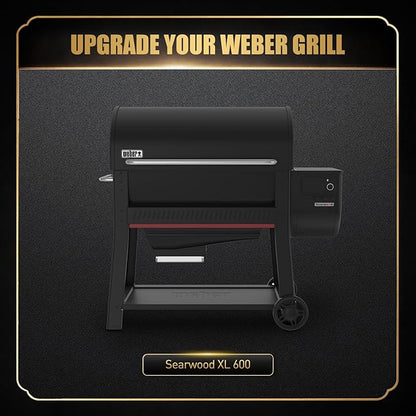 QuliMetal Foldable Front Shelf for Weber Searwood XL 600, 34.80" Grill Front Table, BBQ Prep Shelf Accessory, Quality Steel Front Shelf