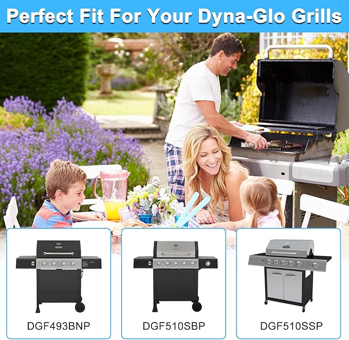 Replacement Parts for Dyna-Glo DGF510SBP DGF493BNP, Drip Pan Grease Tray & Heat Tents Heat Shields for Dyna Glo DGF510SBP 5 Burner Grill