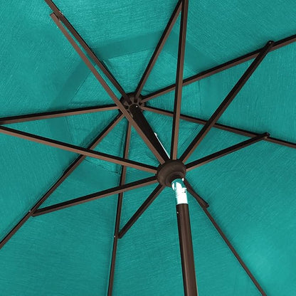 EliteShade USA 10-Year-Non-Fading 10Ft Market Patio Umbrella, UPF 50+ UV Protection Performance Sun Umbrella, Heavy Duty Commercial Grade Outdoor Table Umbrella with Crank & Tilt, Windproof Vented Top for Garden, Pool, Deck and Outdoor Playsets, Teal
