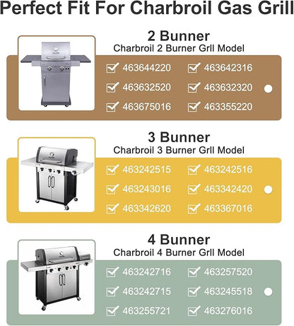 Criditpid Grill Replacement Parts for Charbroil 3 Burner 463242516 463242515 463355220 463367016 Models, Stainless Steel Grill Burners, Heat Plate Shields, Crossover Tubes and Ignitors.