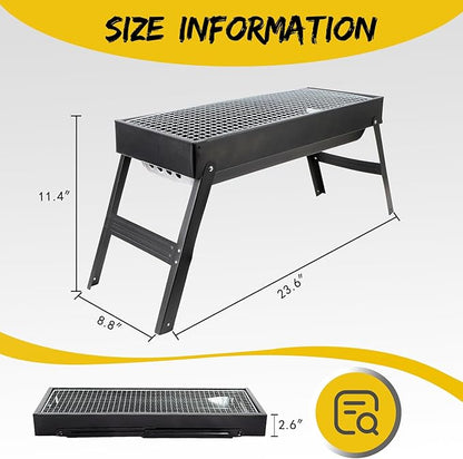 Portable BBQ Grill Home Charcoal Grill and Outdoor Folding Grill, Perfect for Traveling, Outdoor Cooking and BBQ, Camping, Picnics
