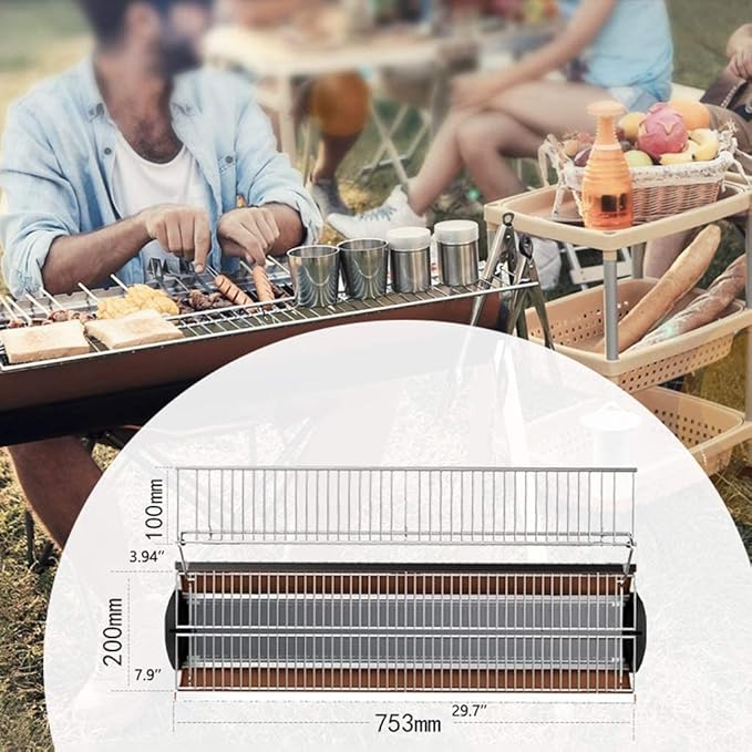 Camping Barbecue Grill Outdoor Stainless Steel Barbecue BBQ Grill with Storage Bag Portable Folding Barbecue Camping Tools Charcoal Grill Barbecue Charcoal Grill