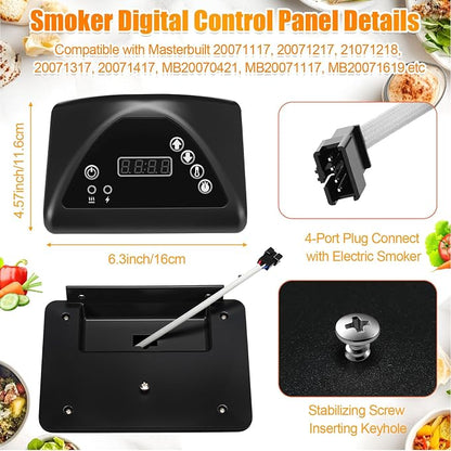 Fumete 9907160014 9907120011 Smoker Replacement Kit, Compatible with Masterbuilt Mb20071117 30 Inch Electric Smokers, Digital Control Panel with 120v 800w Heating Element Set