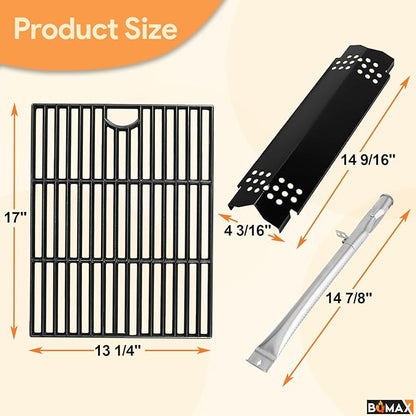 BQMAX Grill Replacement Parts for Nexgrill 4 Burner 720-0830X, Cooking Grate, Burner and Heat Plates for Nexgrill Replacements Part, Grill Parts Kit for Nexgrills 720-0830X Replacement Parts