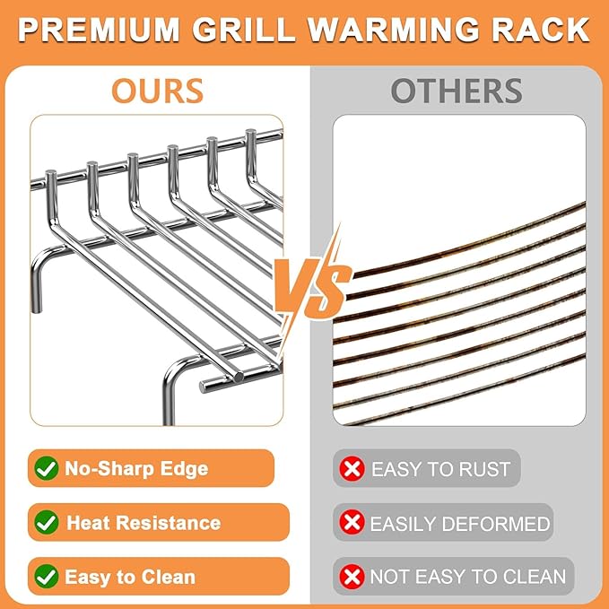 Grill Warming Rack for Home Depot Nexgrill 720-0830H Replacement Parts, Upper Rack for Nexgrill Replacement Parts 4 Burner Grills, Stainless Steel Warmer/Cooling Rack for Nexgrill Accessories