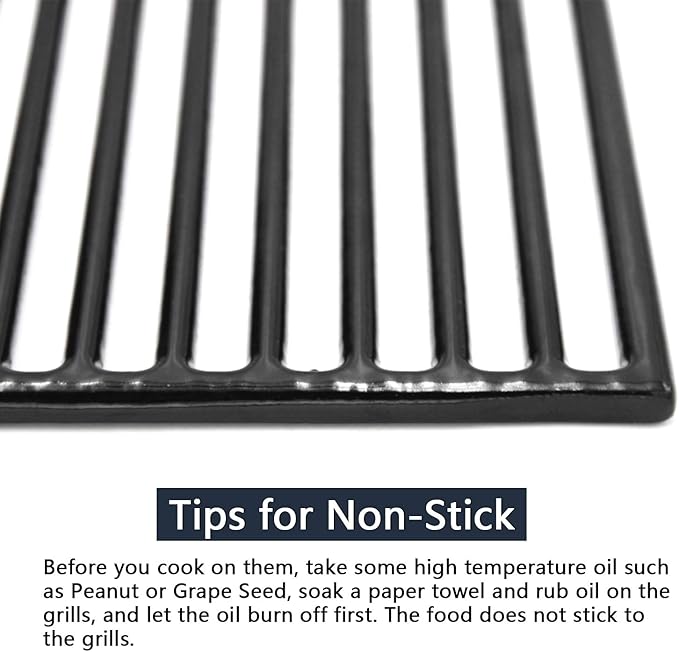 Hongso Porcelain Coated Cast Iron Cooking Grates Replacement Parts for Grill Master 720-0737 720-0670E, Master Forge GD4215S, Grill Chef GC616 GC716, Nexgrill 720-0737, Savor Pro GD4210S Gas Models