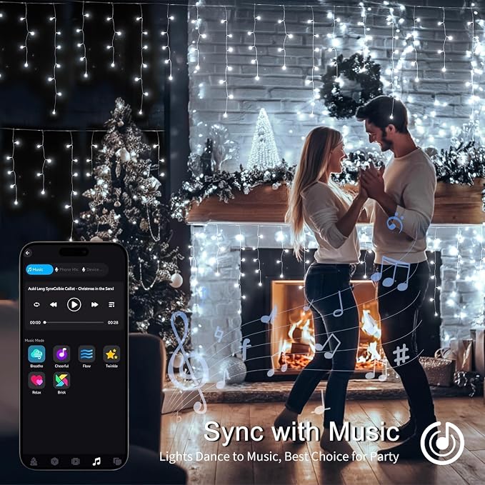 JMEXSUSS 400 LED Smart RGB Icicle Lights for Outside | Color Changing Halloween Lights Outdoor with Remote & APP, String Light Plug in for Christmas Decor