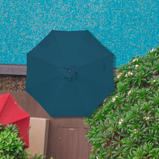 9ft Patio Umbrella Replacement Canopy,Outdoor Table Market Yard Umbrella Top Outdoor Umbrella Canopy with 8 Ribs