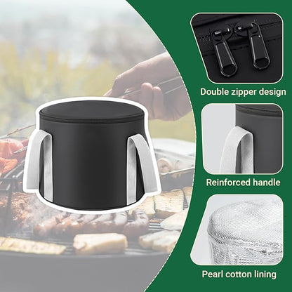 2 Pack 14 lb Wood Pellet Storage Bags, Waterproof Pellet Storage for Grill & Smoker, Keep Pellets Dry, Portable Outdoor Storage with Handle