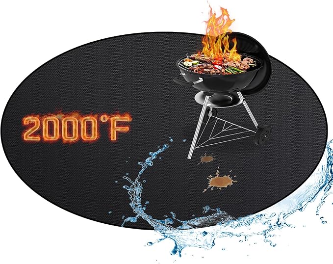 RICHIE 36" Round Fire Pit Mat, Double-Sided Fireproof Under Grill Mat, Heat Resistant Deck Patio Protector Pad for Solo Stove Bonfire & Outdoor BBQ