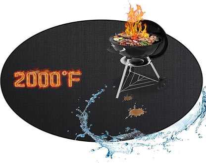 RICHIE 36" Round Fire Pit Mat, Double-Sided Fireproof Under Grill Mat, Heat Resistant Deck Patio Protector Pad for Solo Stove Bonfire & Outdoor BBQ