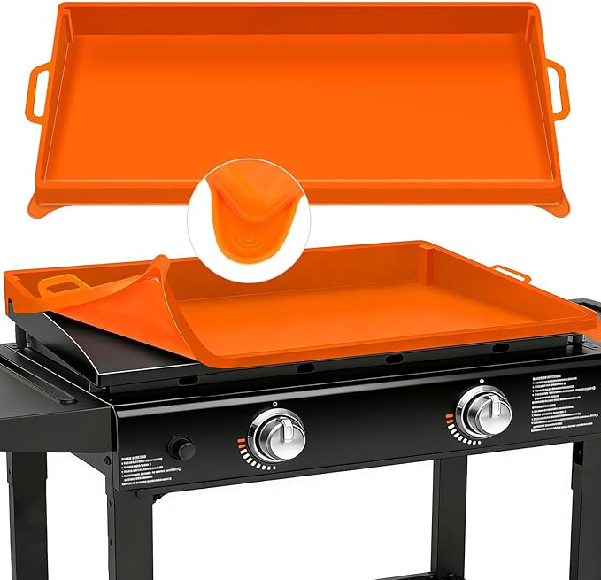 36" Silicone Griddle Mat for Blackstone Grill with Handle, Heavy Duty Grill Mat Cover, Non-Stick Rubber Cooking Mats for Griddle Top Protection, Grill Accessories