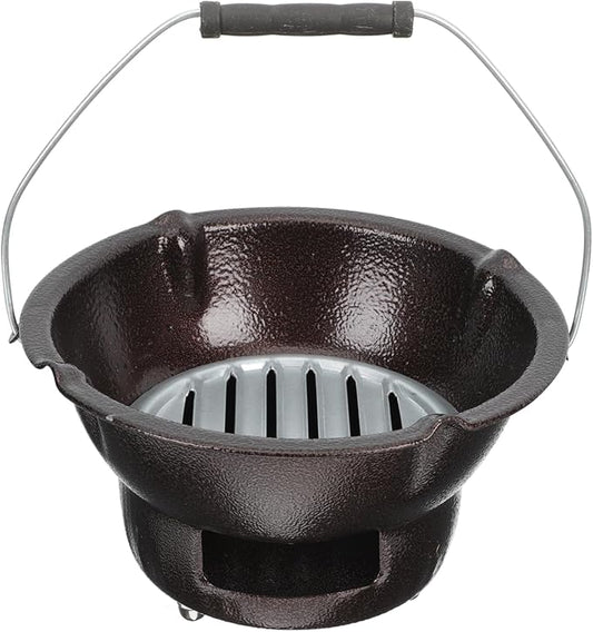 MERRYHAPY Cast Iron Charcoal Furnace 7.87 Inch Portable Barbecue Stove Multifunctional Outdoor Heating and Tea Cooking Iron Stove for Camping Fishing