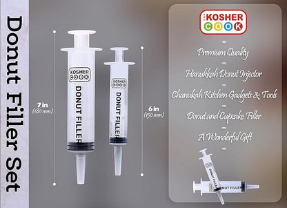 The Kosher Cook Set of 2 Donut Filling Injector - Kitchen Tools Pastry Injector - Plastic Durable Food Injector Syringe