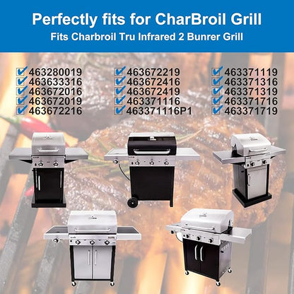Grill Grates for CharBroil Performance Tru-Infrared 2 Burner 463633316 463672016 463672219 463370719 463672216 Gas Grills, Replacement Parts for CharBroil G460-0500-W1 Porcelain-Enameled Emitter Plate