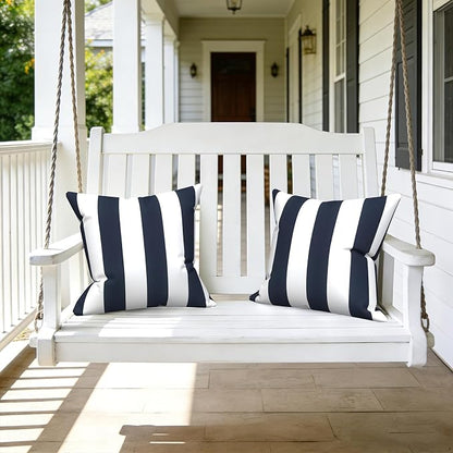 LVTXIII Outdoor Pillow Covers 20x20 Inch, 2 Pack Large Square Throw Pillow Cases, Fade-Resistant Cushion Covers for Patio Furniture Sofa, Garden Porch, Cabana Navy