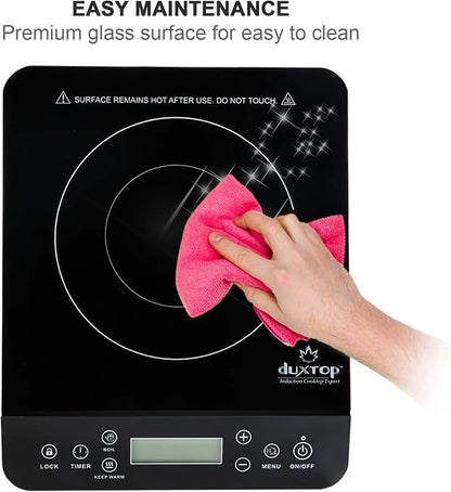 Duxtop Portable Induction Cooktop, Countertop Burner Induction Hot Plate with LCD Sensor Touch 1800 Watts, Black 9610LS BT-200DZ (Pack of 3)