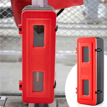 DoubleFill 2 Pcs 10 lb 20lb Fire Extinguisher Cabinet Box with Internal Rope Fastening and External Latch Sturdy Plastic Holder Case Vandal-Resistant Weatherproof Protect Outdoor (33 x 12 x 10 in)