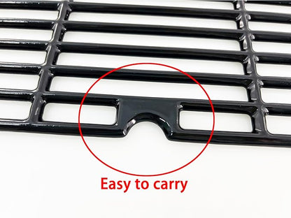 Parts DC121 16 7/8" Polished Porcelain Coated Cast Iron Grill Grates Replacement for Charbroil 463432215, 463436213, 463436214, 463436215, 463441312, 463441514, Thermos 461442114 Grills