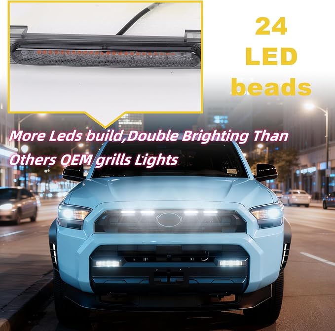 Front Grills Led Lights Fit for 2025 2026 Toyota 4Runner SR5 6th gen | 6th gen Grill Grille Light Accessoris (For SR5 only )