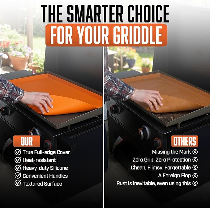 17" Silicone Griddle Mat for Blackstone, Heavy Duty Food Grade Silicone Griddle Cover, BBQ Shield Against Rust, Grease & Dirt, All-Season Protection