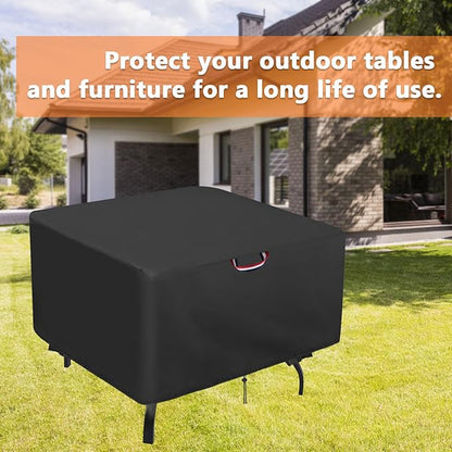 38 x 38 Table Cover, Outdoor Square Patio Table Cover - Heavy Duty Waterproof Furniture Protector for Small Slatted Tabletop, All-Weather Protection - 38" x 38" x 28"