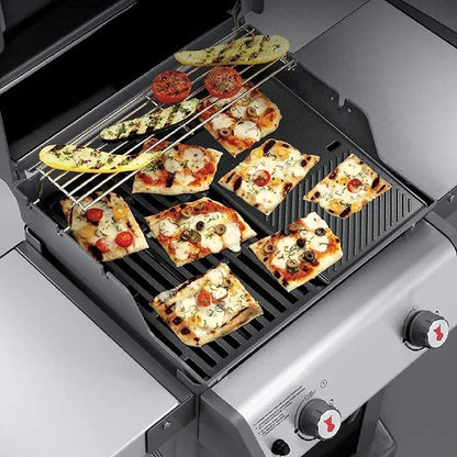 Uniflasy 7637 Grill Griddle for Weber Spirit I & II 200 Series, 17.5" Cast Iron Griddle Insert for Spirit E-210 E-220 S-210 S-220 Front Control Gas Grills, Replacement Flat Cooking Pan