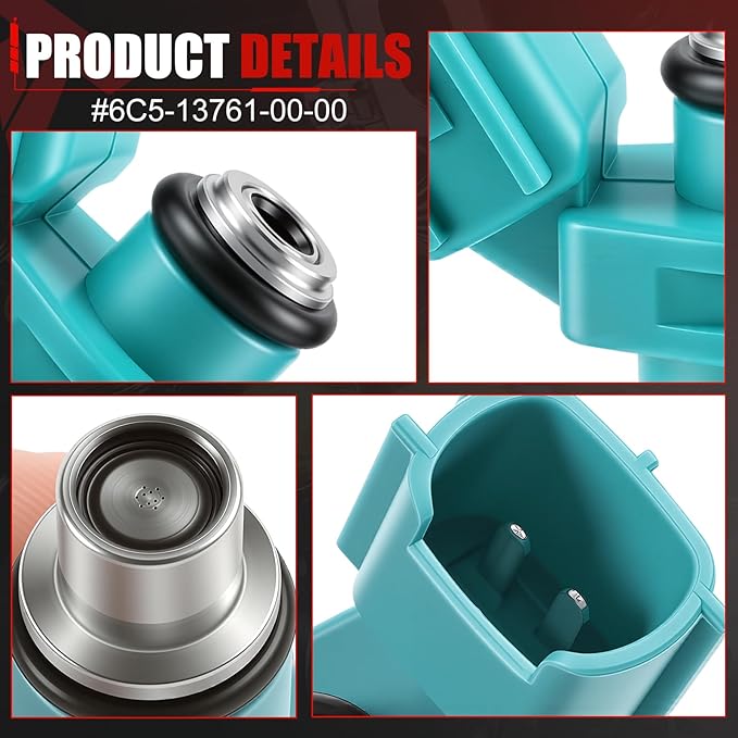 Fuel Injectors Set of 4 Compatible with Yamaha 2005-2009 40-50-60 HP 2 Stroke 4 Stroke F50 T50 F60 T60 Fuel Injector Replace 6C5-13761-00-00