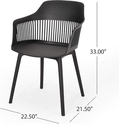 Christopher Knight Home Ladonna Outdoor Dining Chair (Set of 4), Black