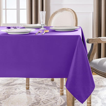 Softalker Rectangle Tablecloth, Waterproof Table Cloths Wrinkle Free Fabric Washable Polyester Table Cover for Dining Tables Party Outdoor Camping Parties Buffet - 60 x 120 inch, Purple