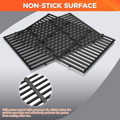 Genesis ii Grill Grates for Weber Genesis II 300 and Genesis II LX 300 Series Grills, Genesis II E&S 310 315 320 325 340, 18.75" Grill Parts for Weber Genesis 2, Weber 66095 66802,66805, Cast Iron