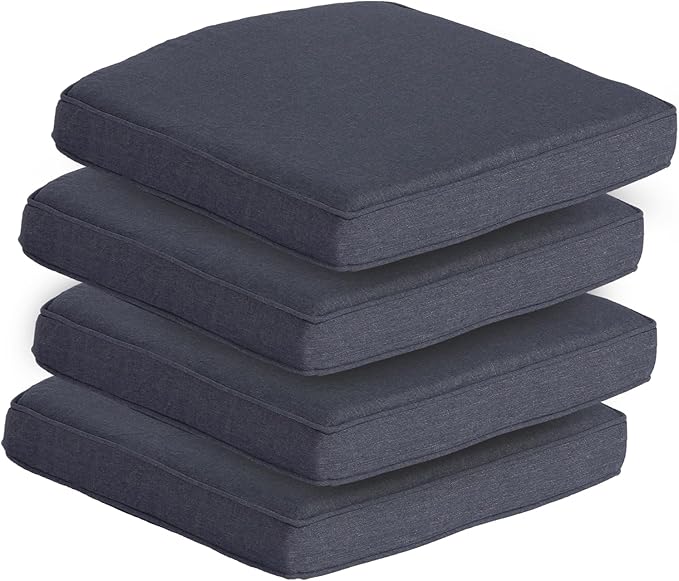 Goodgoods 20 x 20 Outdoor Chair Cushions Set of 4, 1000+ Hours Fade-Resistant & Water-Resistant Furniture Chair Cushions with 30D High-Resilience Foam for Dining Room, Patio Chair, Sky