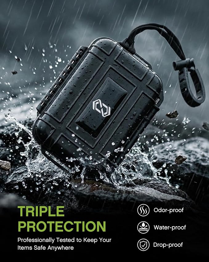 OZCHIN Storage Box - Hard Shell Joint Case, Waterproof & Airtight Storage Box with Activated Carbon Lining - Portable Odorless Box for Travel, Hiking & Outdoor