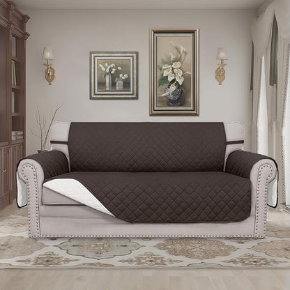 Easy-Going Reversible Couch Cover, 2 Cushion Sofa, Chocolate/Ivory | Oversized Loveseat Slipcover For Dogs, Water Resistant Mat, Living Room, Non-Slip Sofa Cover, Pet Friendly
