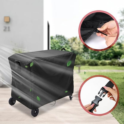 Outdoor Dining Grill Cart Cover - 51" D x 25" W x 32" H, 600D Grill Cart Cover for GVGBUK, Heavy Duty Waterproof BBQ Food Prep Table Covers, Black