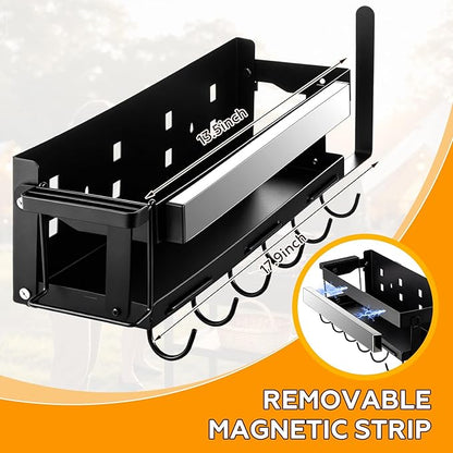 3 Sets Griddle Caddy Kit Compatible with Blackstone 28"/36" Prep Cart, Space Saving Accessories, BBQ Grill Organizer with Magnetic Tool Holder, Silicone Grill Mat, Cup & Paper Towel Holder & J-hooks