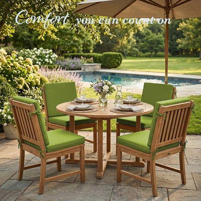 California Umbrella Outdoor Dining Chair, Set of 4 Patio Seat Cushions, 20 x 40 Inch, Premium Outdoor Memory Foam, Fade Resistant, Sunbrella Fabric, Fabric Ties, Macaw