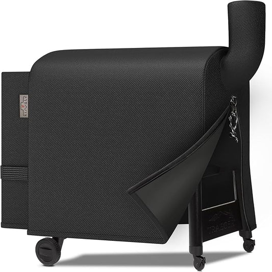 Pellet Grill Cover for Traeger Pro 34/780 Series,1000D Heavy Duty Rip-Proof Material Smoker Cover,Waterproof UV and Fade Resistant Grill Cover with Straps & Zippers for Traeger Texas 34,Z Grills 700