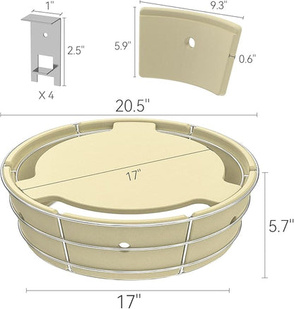 Charkettle Charcoal Firebox Kit, Ceramic Basket with Heat Deflector Compatible with Weber 22-inch Kettle Charcoal Grills