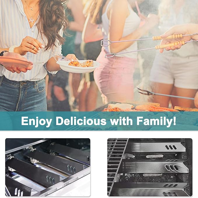 Grill Replacement Parts for Dyna Glo DGF510SBP DGF510SSP, Adjustable 24''-30'' Grease Tray Drip Pan, Grates, Heat Shield for Backyard Grill BY13-101-001-13 GBC1460W, BHG Grill Parts BH13-101-099-01.