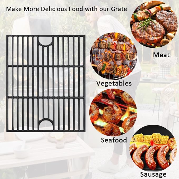 17 inch Cooking Grates for Nexgrill 6-Burner Deluxe 720-0896B Gas Grill, Cast Iron Grill Grids for Home Depot 720-0898 720-0896E 720-0896X 720-0896 720-0896BK 720-0896C 720-0898A Replacement Part