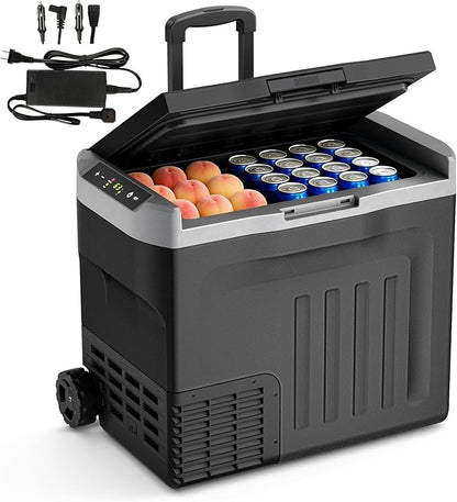 Antarctic Star 12 Volt Refrigerator,43QT(40L) Electric Cooler, Portable Refrigerator Freezer -4℉~68℉,12V 24V DC 100 240V AC Car Fridge with Wheels&2 Baskets for Camping,Travel,RV,BLACK | 40L Portable Freezer,12 Volt Refrigerator -4℉~68℉ Cooler with 2 B...