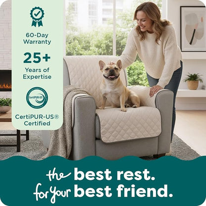 FurHaven Water-Resistant Sofa Cover for Dogs & Cats, Reversible Couch Protector with Secure Straps and Pinsonic Quilted Fabric, Machine Washable Couch Cover, Large Sofa, Gray Mist