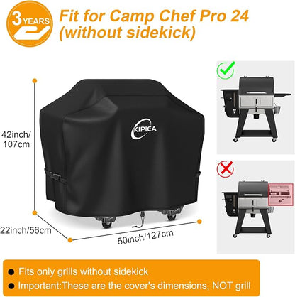 600D Pellet Grill Cover for Camp Chef Woodwind 24, Woodwind Pro 24, Waterproof BBQ Smoker Cover, UV Resistant, No Tear, No Fading